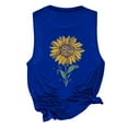 thumbnail image 4 of DailyTrove Women's Yellow Sunflower Graphic Tank Top - Polyester Casual Summer & Festival Wear, Cute for Beach & Gatherings, 4 of 5