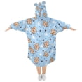 thumbnail image 2 of Wearable Blanket Hoodie for Gingerbread Man Pattern Flannel Hooded Blanket with Pockets and Sleeves Suitable, 2 of 7