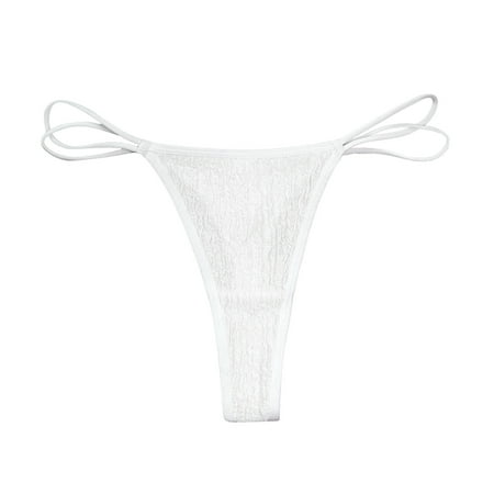 WTXUE Womens Panties Thong Ladies Underwear Panties Lace Underwear for Womens Cotton Bikini Soft Hipster Panty Ladies Stretch Briefs | 1 Piece White S