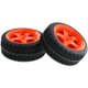 thumbnail image 2 of LINLIN 4 piezas de neumáticos de goma de 65 mm, llantas de plástico de 5 radios compatibles con RC 1/10 escala On Road Touring Racing Drift Car Traxxas HSP HPI Tamiya, piezas de vehículos, 2 of 8