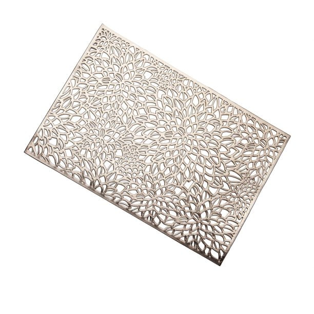 Manteles individuales de vinilo antideslizantes para mesa de comedor, diseño floral, dorados para bodas, fiestas, hogar, hoteles, decoración de mesa ER