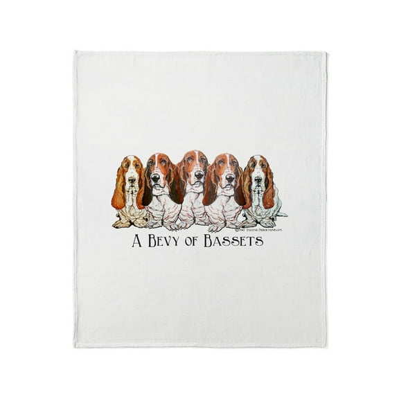 CafePress - Basset Hound Bevy Throw Blanket - Soft Fleece Throw Blanket, 50"x60" for All Ages