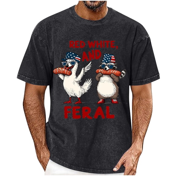 Vetsdori Mens Summer Tshirts Independence Day Fourth of July Pullover Patriotic Red White and Blue,Shirts Short Sleeve Casual Tops for Men Graphic