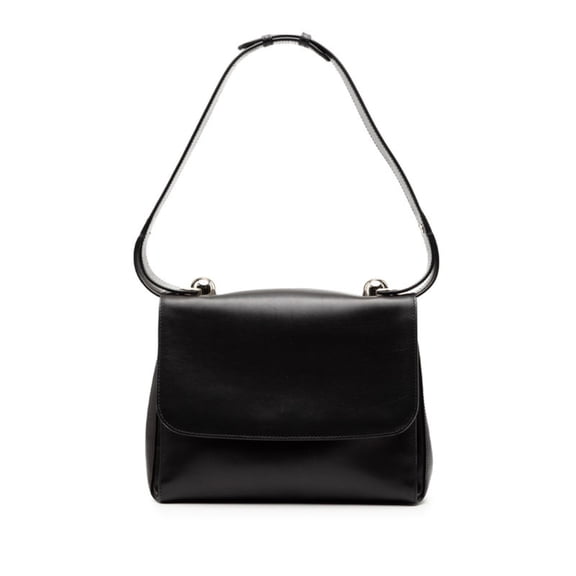 Pre-Owned Salvatore Ferragamo One-Shoulder Bag DY-21 E447 Black Leather Women's (Good)