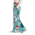 thumbnail image 4 of Women's Fashion Casual Loose Printed Wide-Leg Sports Pants with Christmas Print, Comfortable Home and Outdoor Wear, Elastic Waist with Drawstring for Easy Fit, Cyan, S, 4 of 7