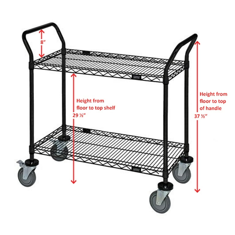 Jubilee Heavy-duty 3-tier Utility Service Cart With Wheels, 40.25