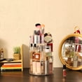 thumbnail image 4 of 360 Degree Rotating Makeup Organizer for Bathroom,4 Tier Adjustable Spinning Cosmetic Storage Cases and Make Up Holder Display Cases,Clear, 4 of 8