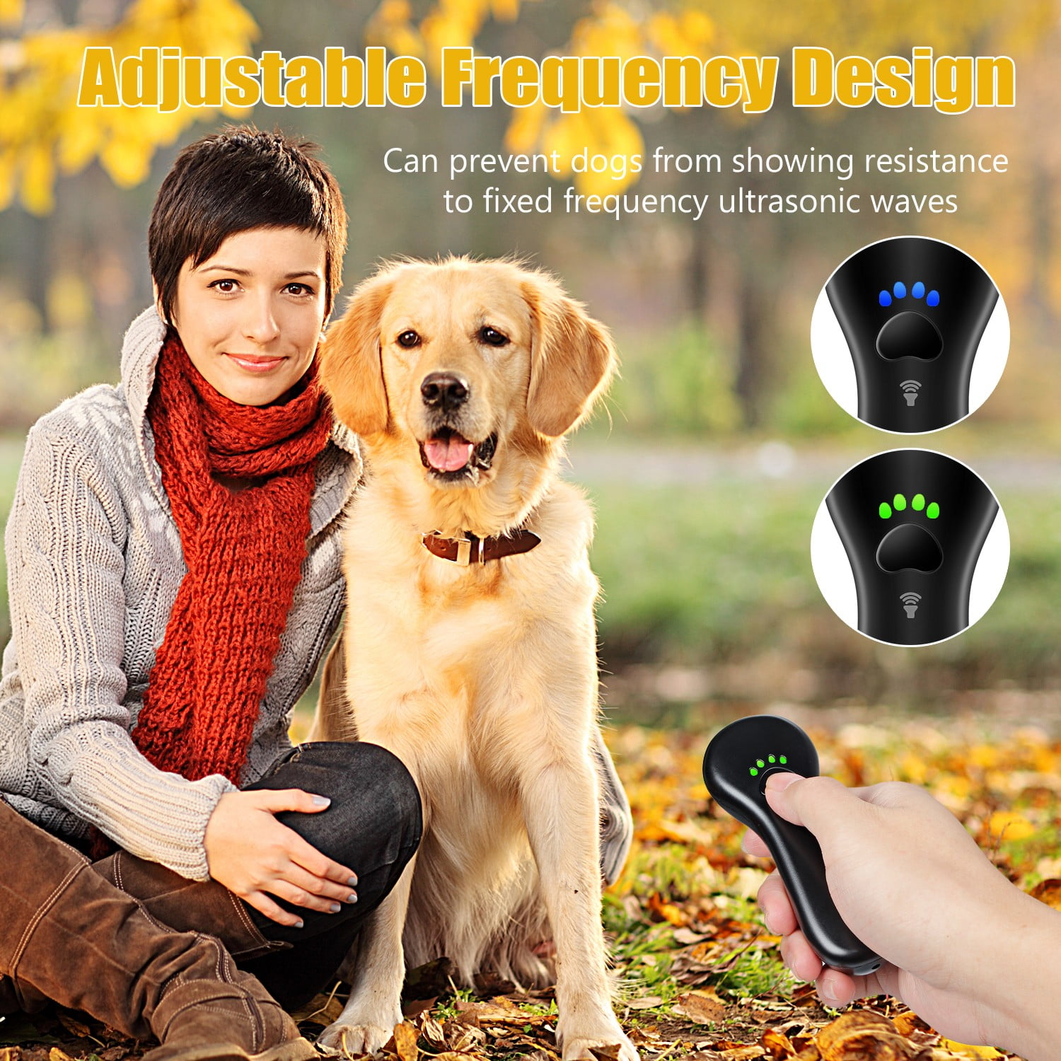 Automatic Ultrasonic Dog Bark Deterrent for Small Medium L Grey Nest 9 Anti Barking Device Bark Control Device with 3 Adjustable Ultrasonic Volume Levels 