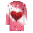 thumbnail image 5 of Fgvctg Valentine's Day Shirts for Women Casual Crewneck 3/4 Sleeve Tops Oversized Date Night Pullover Shirt Parade Cute Love Heart Print Blouses Gifts for Women Wine S, 5 of 5