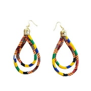 Ahiastring African Kente Earrings / Ankara/Fabric / Print / Cloth / Hoop Earrings for Women.
