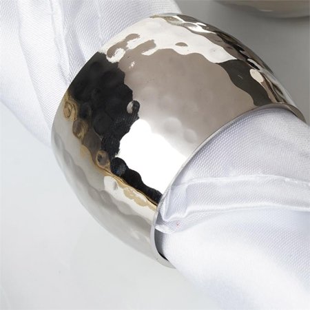 Table Art Napkin Rings BalsaCircle Silver 4 pcs Hammered Napkin Rings Table Top Decorations - Wedding Party Events Tableware Dinner Home Kitchen Catering ()