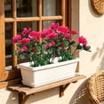 thumbnail image 4 of Fiaya Women Artificial Azalea Flowers Watermelon Red UV Resistant Faux Shrubs Plants for Porch Garden Wedding Decor 13.8in, 4 of 6