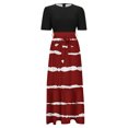 thumbnail image 4 of Summer Dresses For Women 2025 Floral Print Wrap Short Sleeve Maxi Dress Patchwork Ruffle Hem A Line Dress, 4 of 5