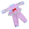 thumbnail image 1 of Traje de ropa de muñeca hecho a mano Conjunto de ropa de salón y pantalones con lazo para muñecas de muñecas de 18 '' Zulema Pijama de traje de muñeca, 1 of 6