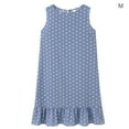 thumbnail image 1 of Robe Femme Sans Manches à Pois, Robe Ronde à Volants, Col Rond, Robe Ample, Bleu Clair, m, 1 of 6