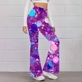 thumbnail image 5 of Womens Sequin Flare Pant Sparkly High Waisted Leg Bell Bottom Glitter Trousers for Night Out Clubwear (L, Multicolor E), 5 of 5