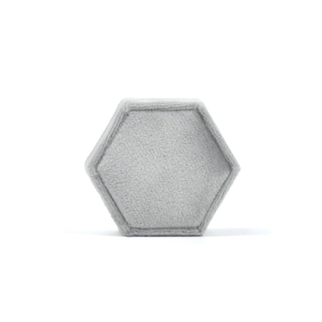 Caja de joyería con forma de hexágono para parejas, soporte organizador de almacenamiento, compromiso de boda para viajes, cajas multifunción Almacenamiento y organización del hogar Gris claro Bewildely HA073091-02