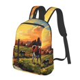 thumbnail image 2 of Daiia Oil Painting Style Pasture Cow School Backpack for Men and Women Lightweight Backpack Durable Backpack Water-Resistant,Travel,Work Bag, 2 of 9