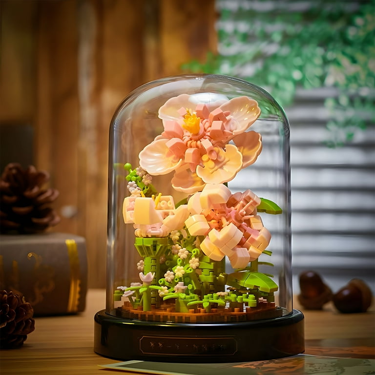 HI-REEKE Flower Micro Mini Building Block Set Hibiscus Bouquet