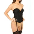 thumbnail image 3 of Va Bien 6363 Lace Plunge Low Back Bustier with Garters, 3 of 4
