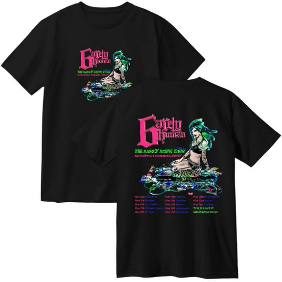 6arelyhuman The Sassy Scene Tour 2025 Cotton T-Shirt Women Men Casual Crewneck Short Sleeve Tee