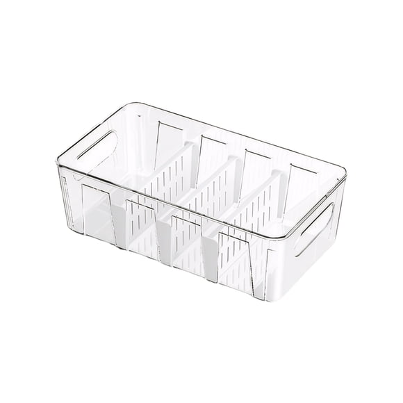 Caja de almacenamiento transparente Advancent para refrigerador con cesta de drenaje categoría alimenticia