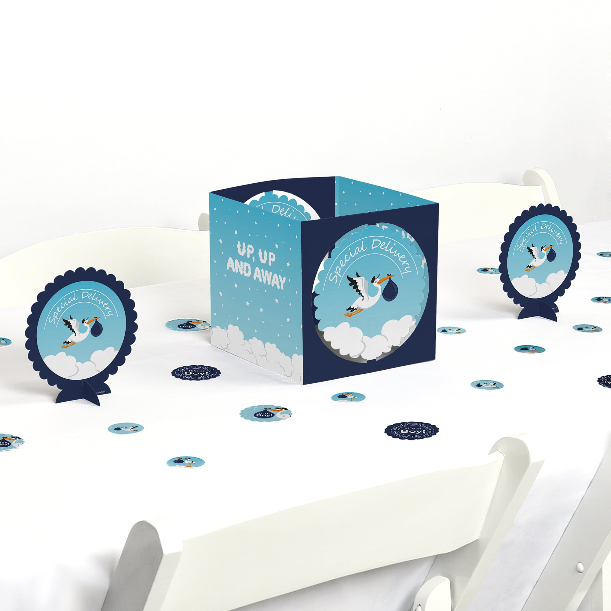 Boy Special Delivery Blue It S A Boy Stork Baby Shower Centerpiece