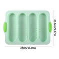 thumbnail image 3 of 4-Cavity Silicone Bread Pan | Non-Stick Sandwich Roll Mold | Heat-Resistant Baking Pan for Homemade Bread | 13.4x9.4 Inch, 3 of 6