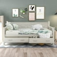 thumbnail image 3 of Saim Twin Size Wooden Modern and Rustic Casual Style Daybed, Cream White, 3 of 9