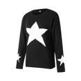 thumbnail image 4 of Seyurigaoka Women Autumn Loose Sweater Star Print Pattern Long Sleeve Crew Neck Casual Fashion Knitwear, 4 of 9
