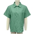thumbnail image 5 of YODETEY Men's Button Polo Shirt with Shirt Sleeve,Mens Collared Fit Golf Shirts ,Big and Tall Green,Size L, 5 of 5