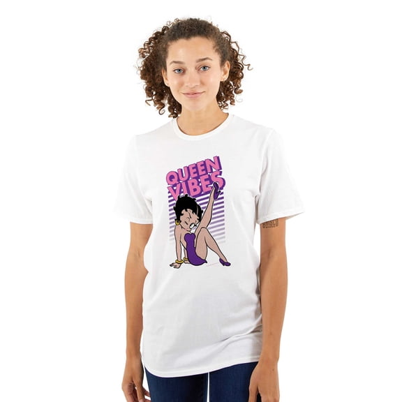 Retro Betty Boop Cartoon Queen Vibes Women's Graphic T Shirt Tees Brisco Brands S