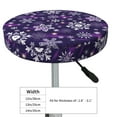thumbnail image 4 of Round Bar Stool Seat Covers, Christmas Purple Snowflakes Elastic Round Chair Cover Stool Seat Slipcover Bar Stool Cushions Round Pad for 12-14 inch, 4 of 7