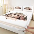 thumbnail image 4 of Castle Fairy Boho Camper Full Size Sheets 4-Piece for Teens, Leopard Tent Forest Bed Sheets for Bedroom, Brown White, 4 of 6