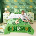 thumbnail image 4 of Manfei Wild T-Rex Animals Twin Comforter Sets,Retro Dinosaur Bedding Set,Green Yellow,Colorful Stars Reversible,2-Piece,1 Comforter and 1 Pillowcase, 4 of 7