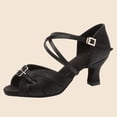 thumbnail image 6 of FRSASU Women's Latin Dance Shoes Width Adjustable Salsa Modern Pole Dance Shoes Tango Latin Shoes for Girls Ladies Black, 6 of 7