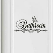 1Pcs Bathroom Restroom Toilet Door Sign Art Vinyl Home Decor Wall Sticker Decal