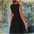 thumbnail image 7 of Women'S Summer Dresses 2025 Sleeveless V Neck Eyelet Hollow Out Swing A Line Beach Vacation Sun Dress Black XL, 7 of 7