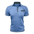 thumbnail image 3 of BRGZLK Men's Solid Color Short Sleeved Casual Classic Polo Shirts Basic Golf Button T-Shirt Tops with Pocket, 3 of 7