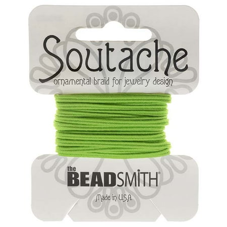 Soutache Cord - BeadSmith Soutache Braided Cord 3mm Wide - Limelight Green (3 Yards)