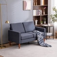 thumbnail image 4 of Zimtown Fabric Modern Comfy Loveseat Sofa Couch Upholstered Love Seats 2-Seater with Solid Wood Legs Dark Grey, 4 of 12