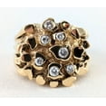 thumbnail image 2 of Bluebelljewels Men's Round Cut Cubic Zirconia 14K Yellow Gold Plated Nugget Cluster Ring, 2 of 5