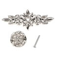 thumbnail image 1 of Elegantes tiradores de flores para muebles de cocina y aparador. 2 Silver, 1 of 9