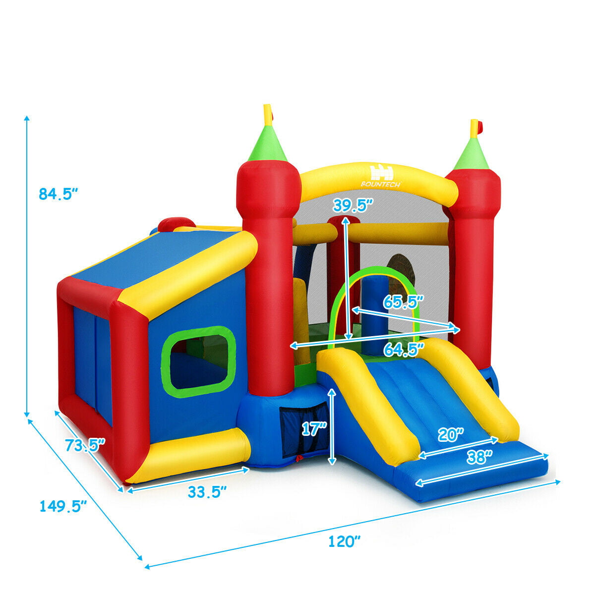 YARD Bounce House with Ball Pit Slide Blower Kids Indoor Outdoor Inflatable Bouncer Jump Castle 