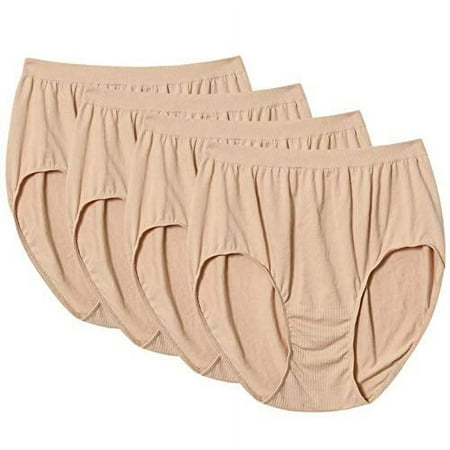 Bali Women`s Comfort Revolution Microfiber Seamless Brief (Pack of 4) 4 Nude