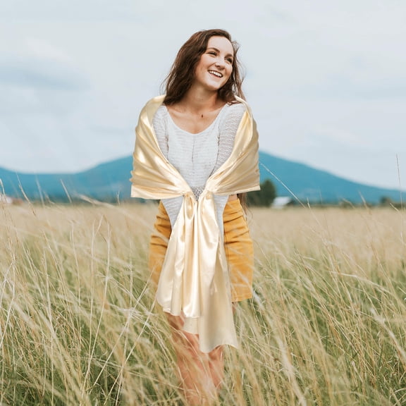 Masteelf  Evening Wraps for Women Shawls Gowns Bridesmaid Woman Golden