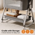 thumbnail image 4 of Chastar Bassinet Bedside, Portable Baby Crib with 6 Adjustable Heights and Breathable Mesh Panels, Foldable, Gray, 4 of 9