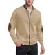 thumbnail image 4 of pstuiky Camisas para hombre de manga larga, Camisa de hombre de color liso con cuello alto y manga larga con cremallera informal top de hombre xl, 4 of 4