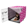thumbnail image 2 of Floral Dog Crate Cover, Rhythmic Polka Dots and Roses Silhouette Summer Botany in Blush Tones, Easy to Use Pet Kennel Cover for Medium Large Dogs, 35" x 23" x 27", Magenta Pale Pink, by Ambesonne, 2 of 6