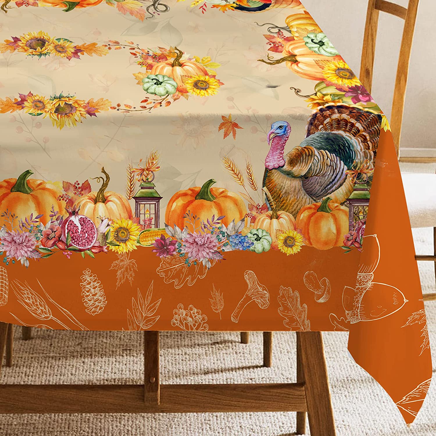 WISH TREET hanksgiving Tablecloth, Thanksgiving Tablecloth Rectangle